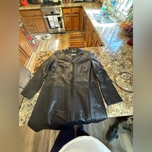 Lord and Taylor black leather jacket . Vintage !